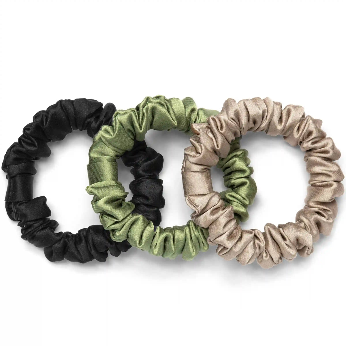 Vegan Silk Mini Scrunchies 3-Pack