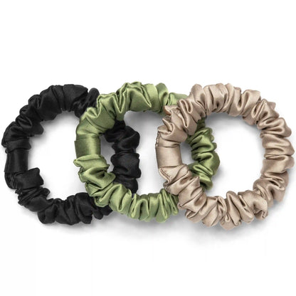 Vegan Silk Mini Scrunchies 3-Pack