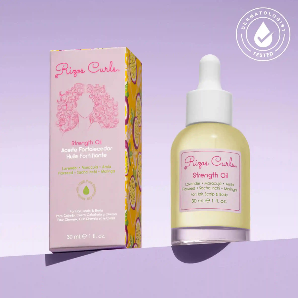 Strength Oil for Hair, Scalp & Body: Fortifying Flaxseed & Lavender for Growth